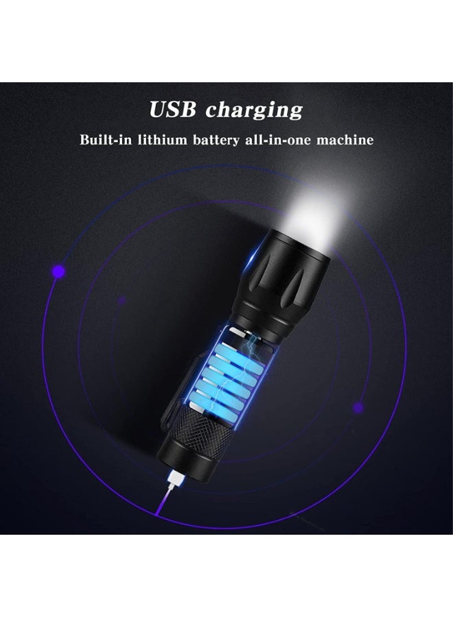 USB Rechargeable LED Flashlight - Zoomable With Telescopic Function Waterproof for Camping and Emergency - Image 5