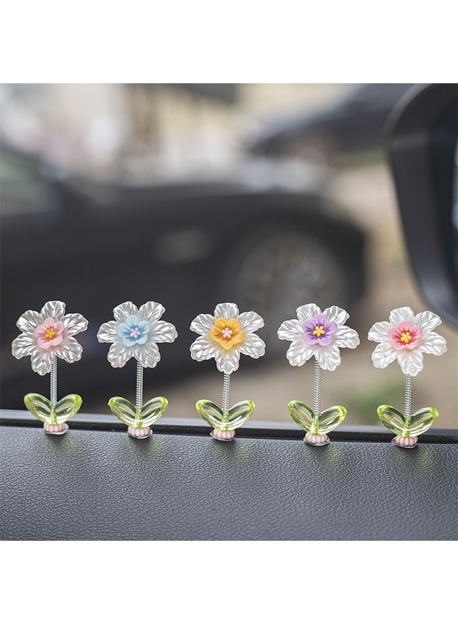 اتش واي 5 قطع كريستال الصباح المجد زهرة مركز السيارة الحلي - لوحة القيادة وإكسسوارات الديكور الداخلي - Image 2