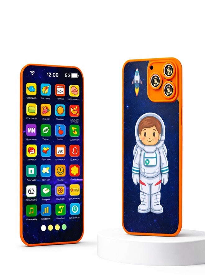 Wishkey Edu Phone for Kids Astronaut Theme 28 Functions Rechargeable Educational Learning Mobile Toy with 22 Features English & Hindi Language Toddler Learning Phone for Boys & Girls Age 2+ - Image 1