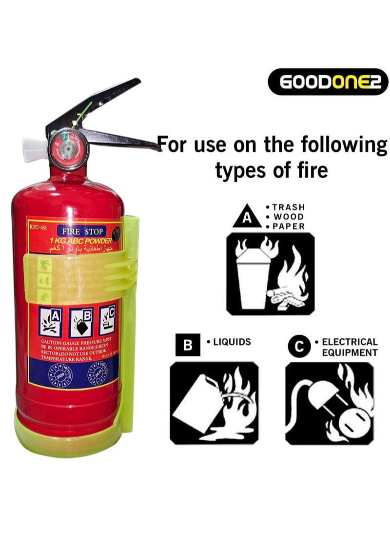 FIRE STOP - Fire Extinguisher Dry Chemical Powder Extremely Safe and Long Service easy to handle and operate (1kg,1Pack) - Image 1