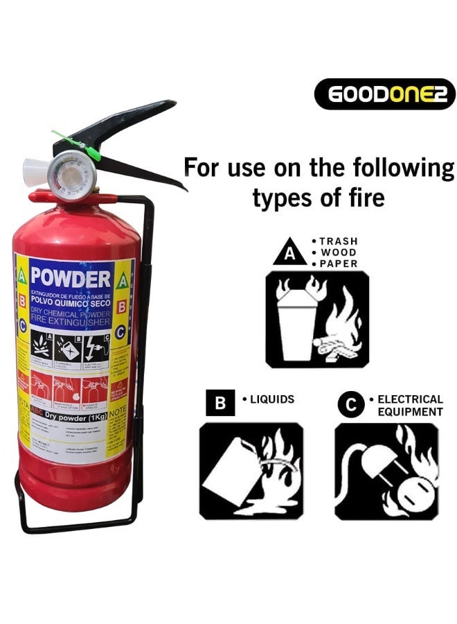 GOODONE2 Fire Extinguisher Dry Chemical Powder Extremely Safe and Long Service easy to handle and operate (1kg,1Pack) - Image 5