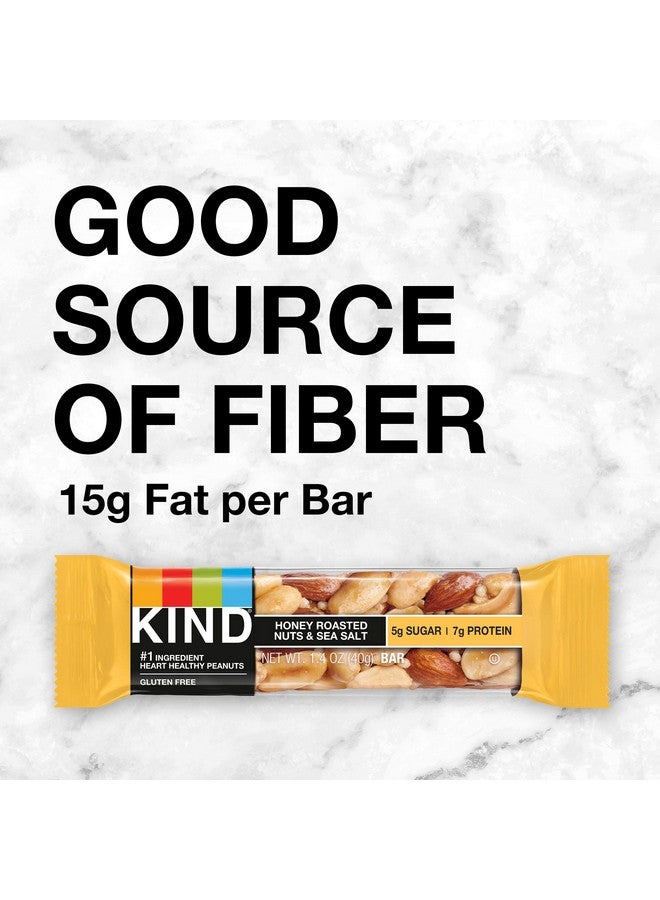 KIND Nut Bars, Honey Roasted Nuts & Sea Salt, Good Source of Fiber, Gluten Free, Low Sugar, 7g Protein, 12 Count - Image 4