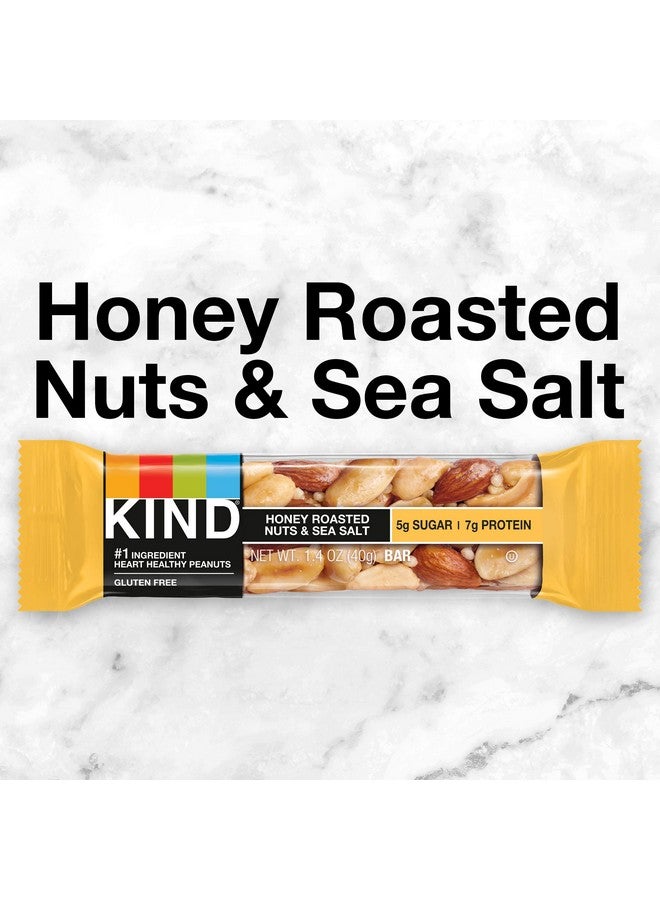 KIND Nut Bars, Honey Roasted Nuts & Sea Salt, Good Source of Fiber, Gluten Free, Low Sugar, 7g Protein, 12 Count - Image 3