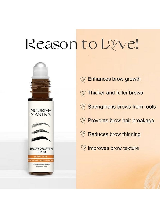 NOURISH MANTRA ’S Brow Growth Serum (10Ml) / Formulated With Redensyl, Biotin, Peptides & Amino Acids/For Brow Growth And Thickness/ - Image 2