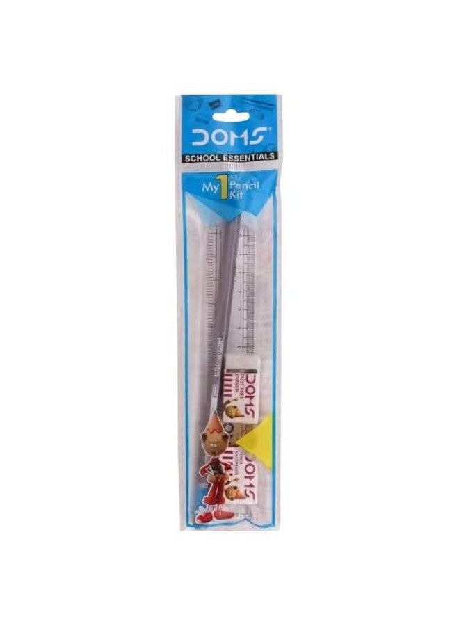 Doms My 1st Pencil Kit X20 | For Dark & Neat Writing | Perfect Value Pack | Kit For School Essentials | Includes Pencil, Scale, Sharpner & Eraser | Pack of 20 Kits - Image 1