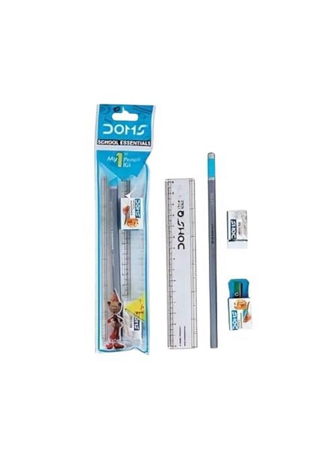 Doms My 1st Pencil Kit X20 | For Dark & Neat Writing | Perfect Value Pack | Kit For School Essentials | Includes Pencil, Scale, Sharpner & Eraser | Pack of 20 Kits - Image 4