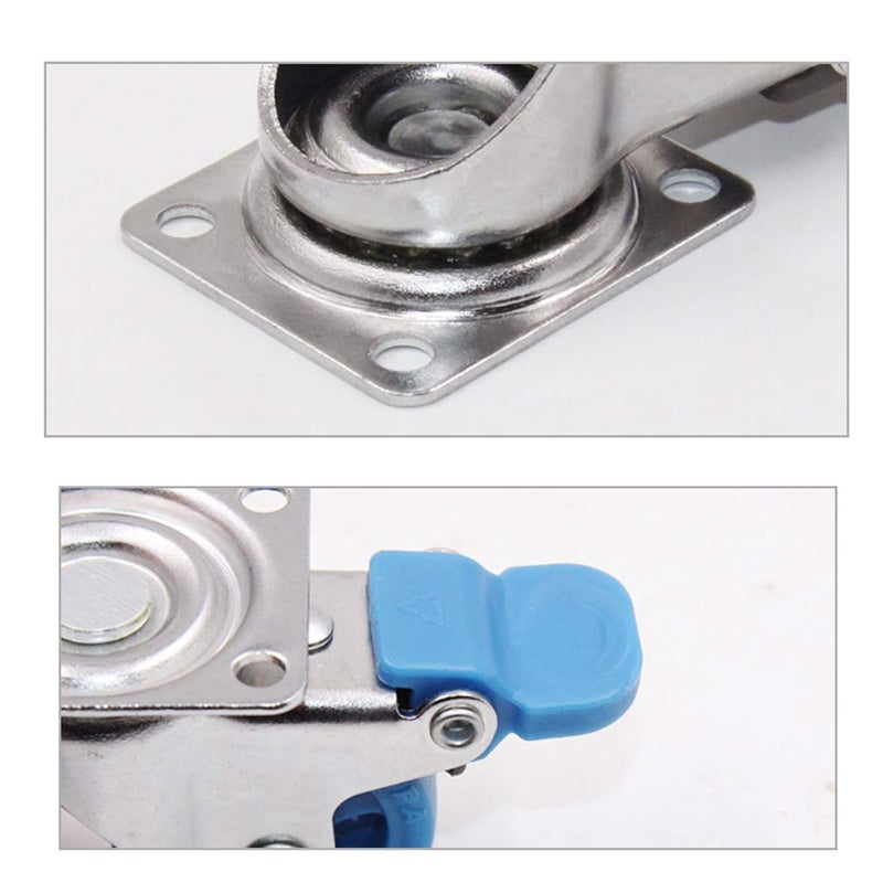 Universal 2 Inch Swivel Plate Casters 4 Pack 360 Degree Silent Wheels 90kg Capacity - Image 5