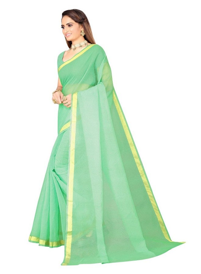 Florence ساري فلورنس النسائي الأخضر من الحرير الصناعي مع بلوزة - Image 2