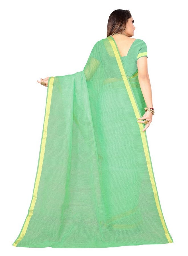 Florence ساري فلورنس النسائي الأخضر من الحرير الصناعي مع بلوزة - Image 3