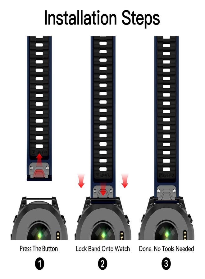 OVERSTEP Strap for Fenix 8 51mm, Soft Silicone Replacement Band for Epix Pro 51mm,Fenix 5X Plus,Fenix 6X Pro,Fenix 7X Pro,D2 bravo,Quaitx3. - Image 5