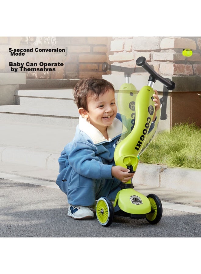 COOGHI Kuyi Children's 2-in Multifunctional Scooter, Gravity Steering, Quiet, Wear-resistant, Birthday Gift, Classic Gray - Image 5