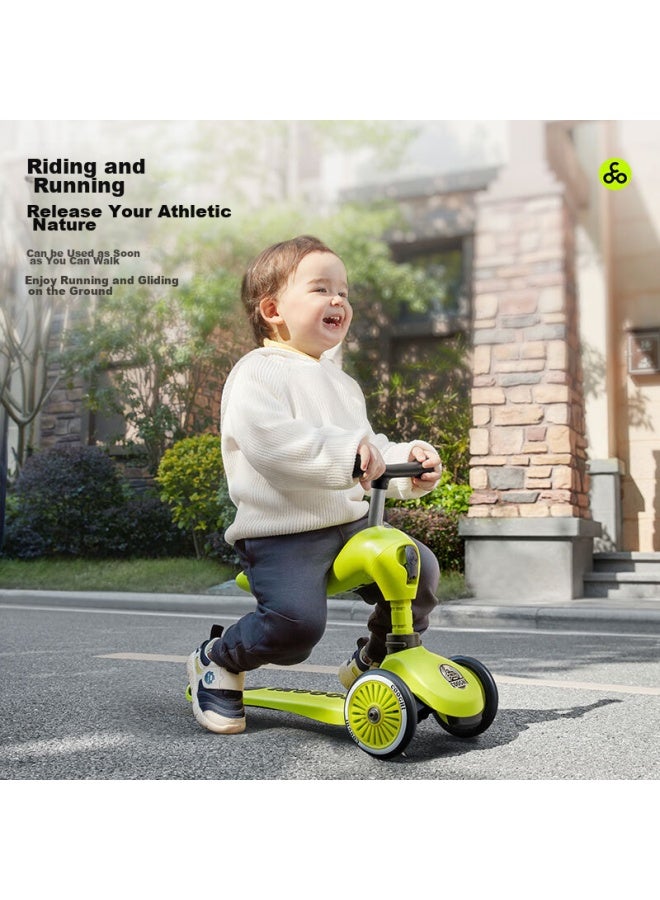 COOGHI Kuyi Children's 2-in Multifunctional Scooter, Gravity Steering, Quiet, Wear-resistant, Birthday Gift, Classic Gray - Image 4