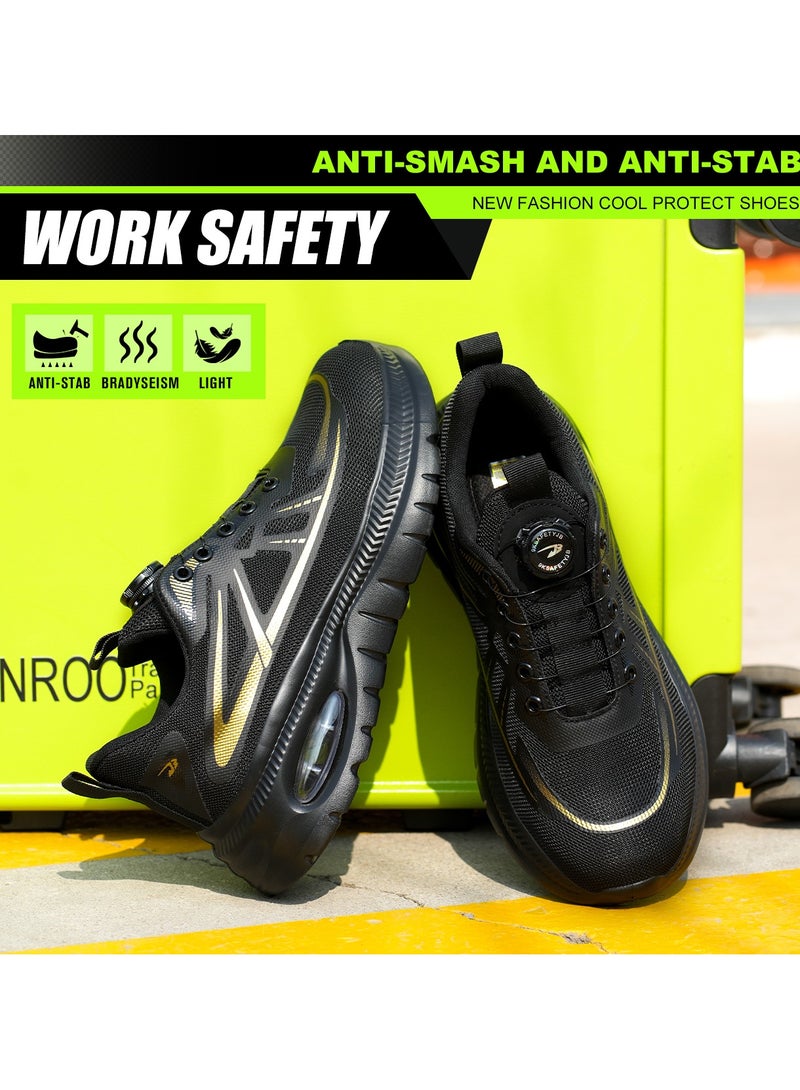 Men's and women's steel-toed safety shoes, hooded industrial safety sneakers, men's work shoes, breathable and comfortable non-slip industrial boots - Image 2