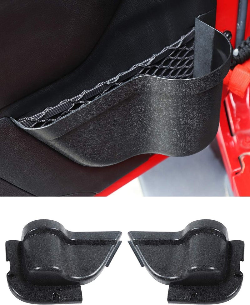 Savadicar DP3 Front Door Storage Pockets, Door Side Insert Organizer Box for 2011-2018 Jeep Wrangler JK JKU 2/4 Door, Interior Storage Expansion Accessories, Black, 2 PCs - Image 1