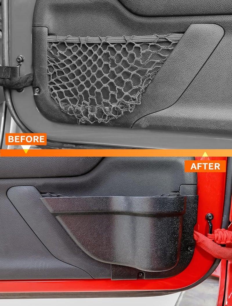 Savadicar DP3 Front Door Storage Pockets, Door Side Insert Organizer Box for 2011-2018 Jeep Wrangler JK JKU 2/4 Door, Interior Storage Expansion Accessories, Black, 2 PCs - Image 5