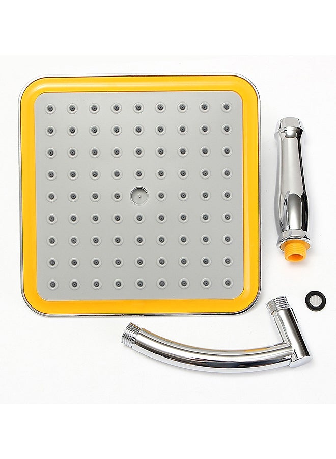 Square Top Rainfall Shower Head Silver/Yellow 22x5x200mm - Image 2