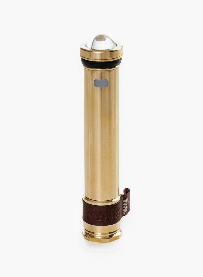Barebones Mini Flashlight - Brass, Vintage-Style Rechargeable Flashlight with Adjustable Brightness, Magnetic Base, and Candle Flicker Mode - Compact Travel and Camping Light - Image 1