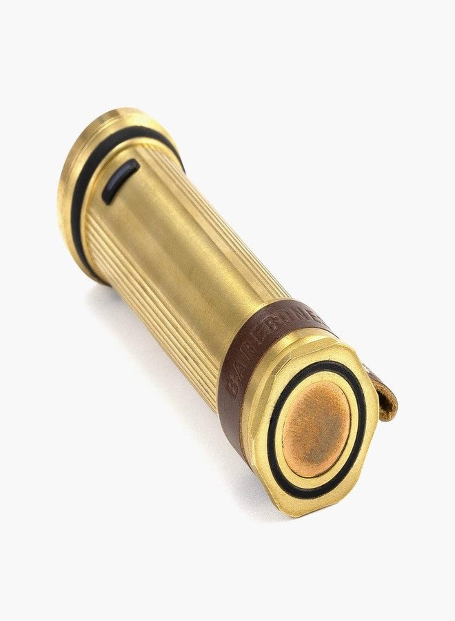 Barebones Mini Flashlight - Brass, Vintage-Style Rechargeable Flashlight with Adjustable Brightness, Magnetic Base, and Candle Flicker Mode - Compact Travel and Camping Light - Image 2