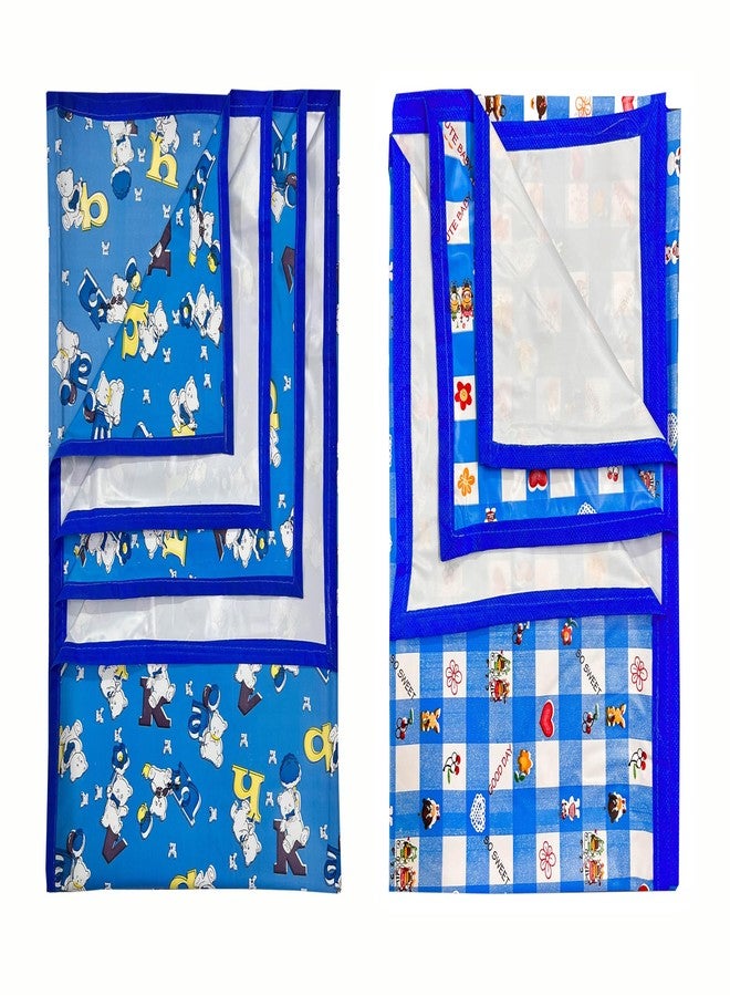 EcoSoft Plastic Sheet,PVC Sheet for Kids,Rubber Sheet for Babies,Bed Wetting Protector(90 x 135 cm) (Blue Alphabet & Blue Good Day) - Image 1