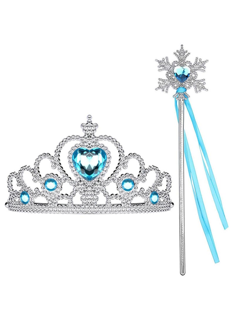 Fairytale Princess Elsa Frozen Breathable Themed Party Deluxe Edition Fancy Dress Cosplay Costume With Accessories Best Gift For Girl Birthday Gift