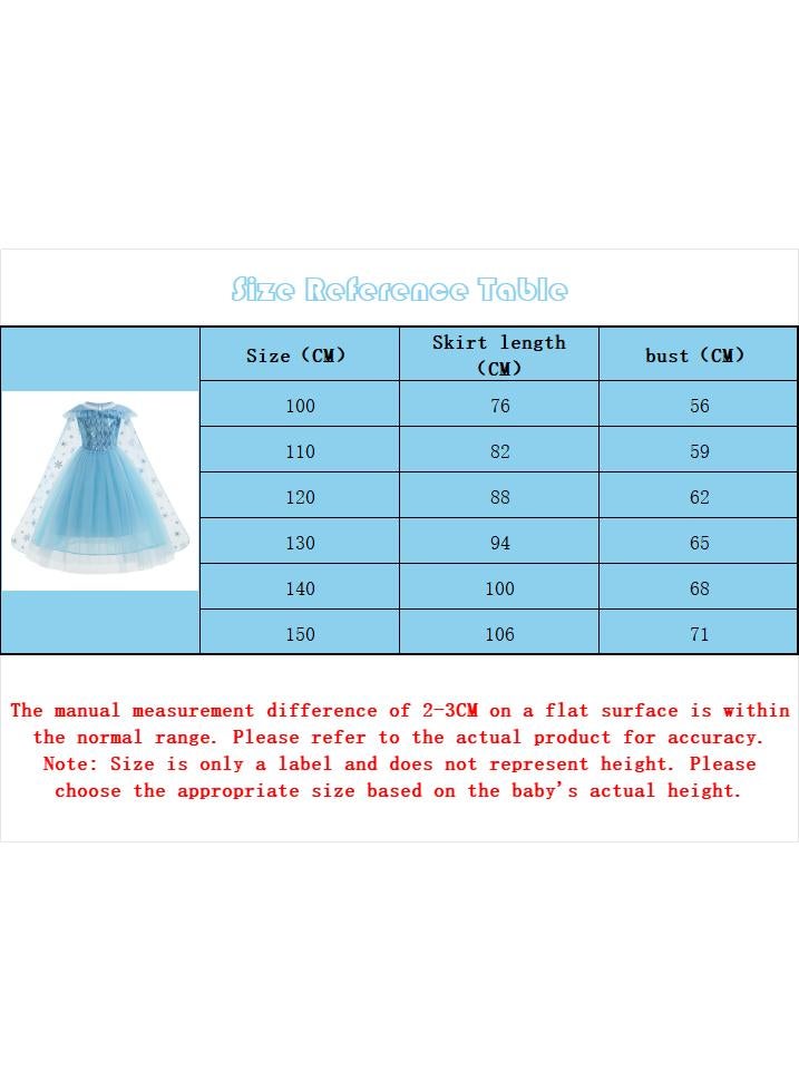Fairytale Princess Elsa Frozen Breathable Themed Party Deluxe Edition Fancy Dress Cosplay Costume With Accessories Best Gift For Girl Birthday Gift