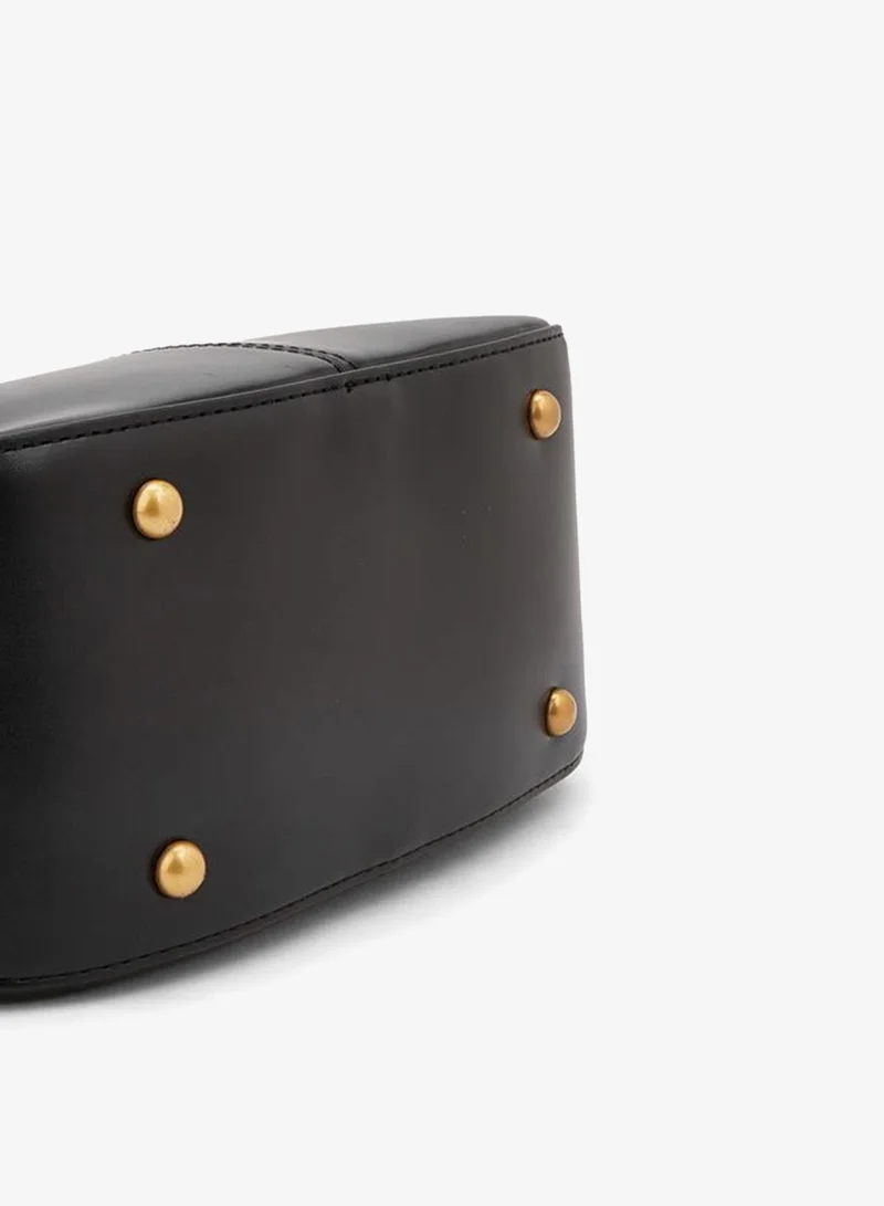 Celeste BLACK Solid Hobo Bag With Detachable Shoulder Strap for Women | Best Price UAE