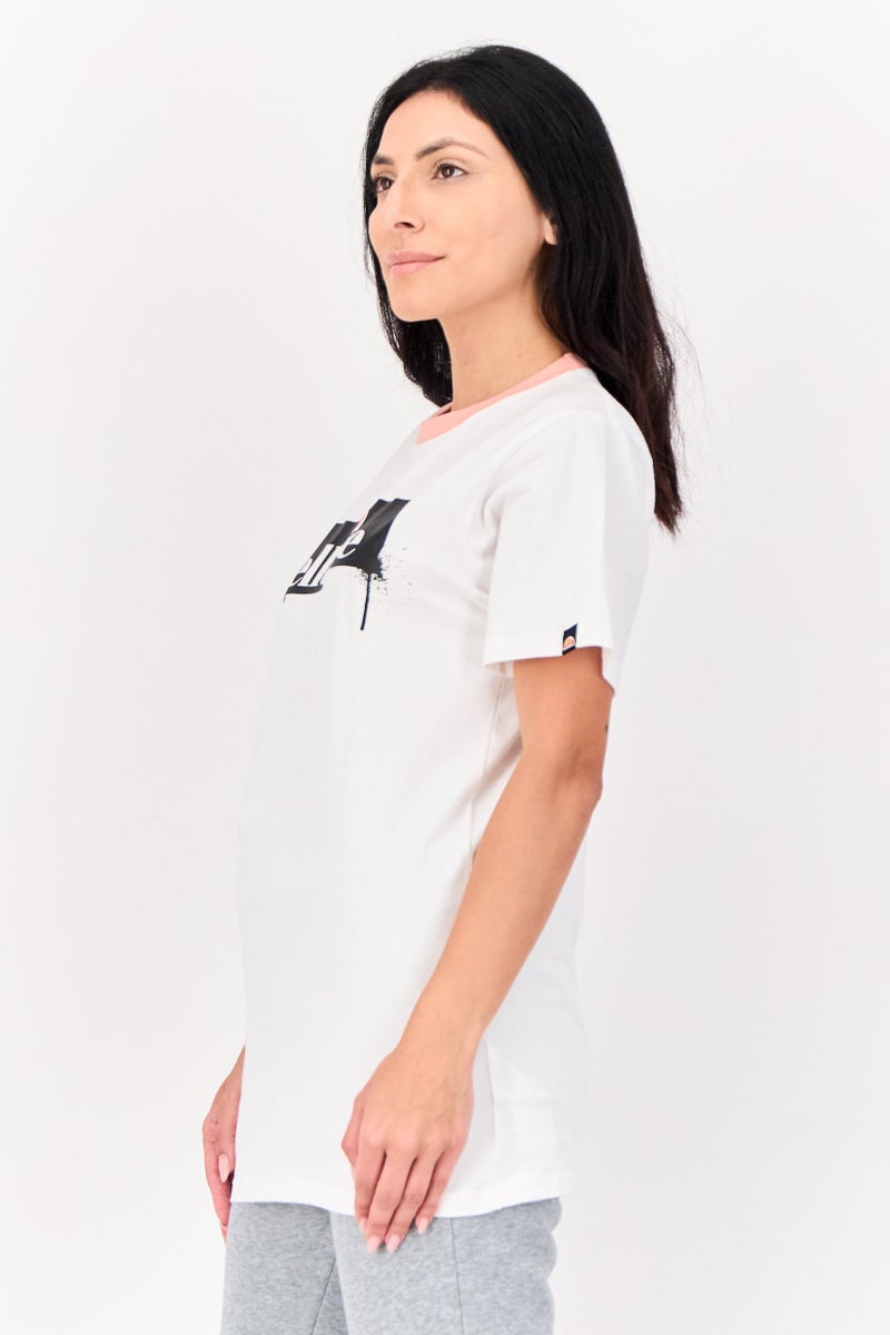 Ellesse تي شيرت رياضي نسائي قصير الأكمام في الهواء الطلق، أبيض - Image 2