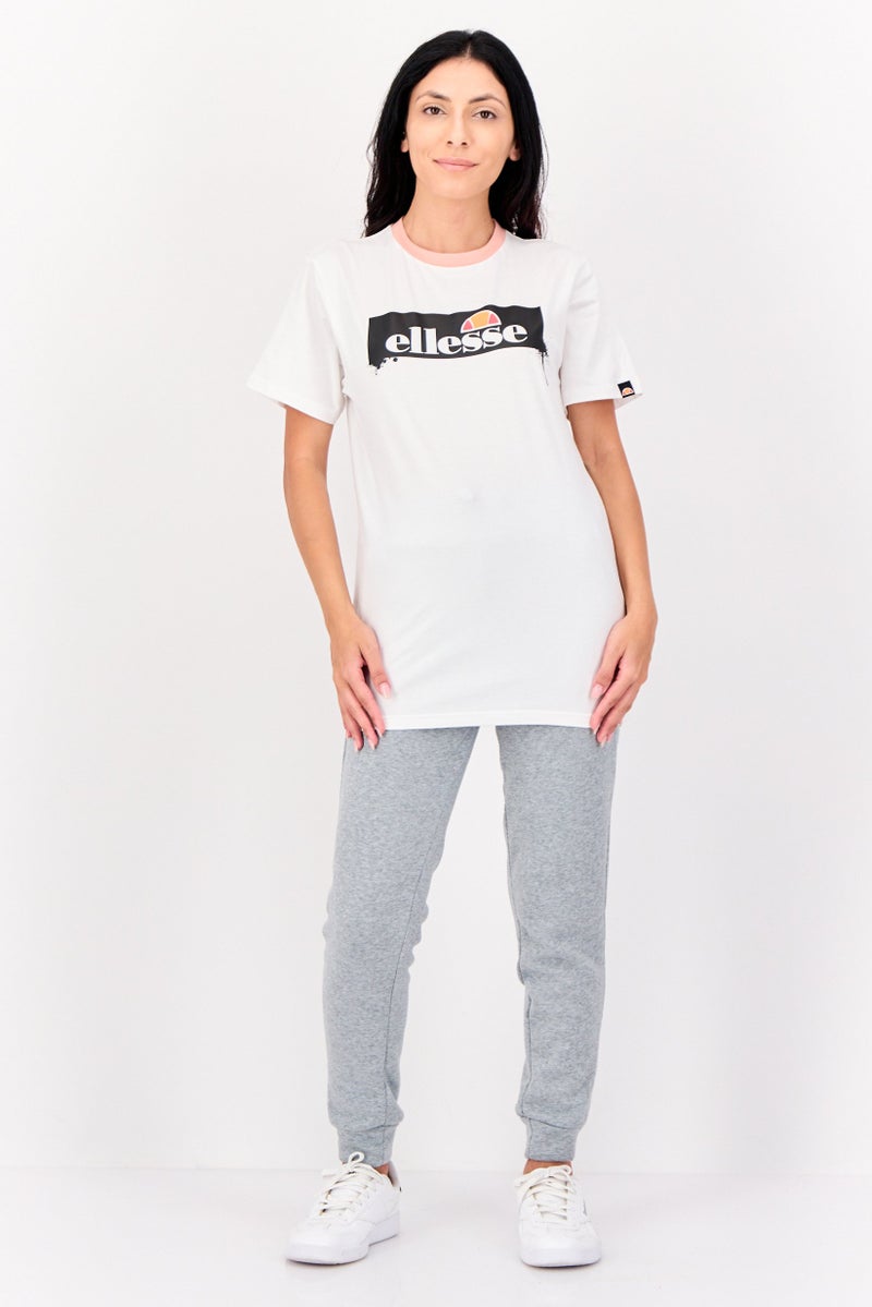 Ellesse تي شيرت رياضي نسائي قصير الأكمام في الهواء الطلق، أبيض - Image 4