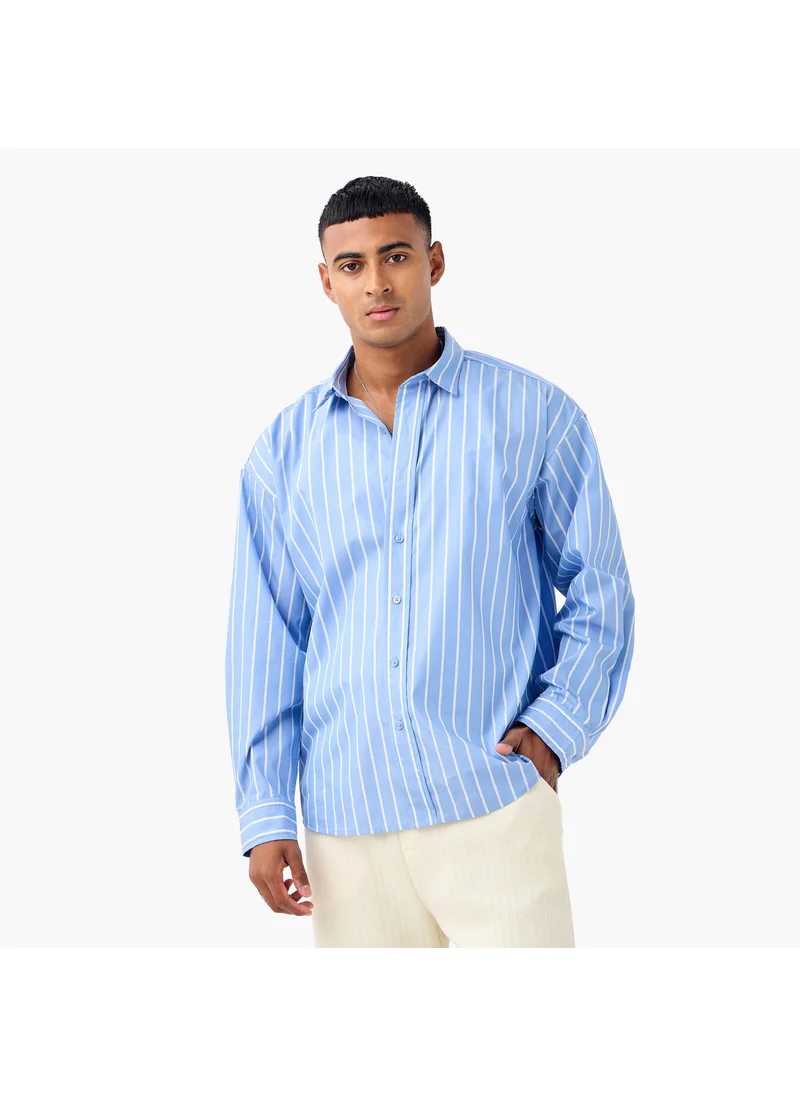 Iconic Iconic Regular Fit Striped Collared Shirt
