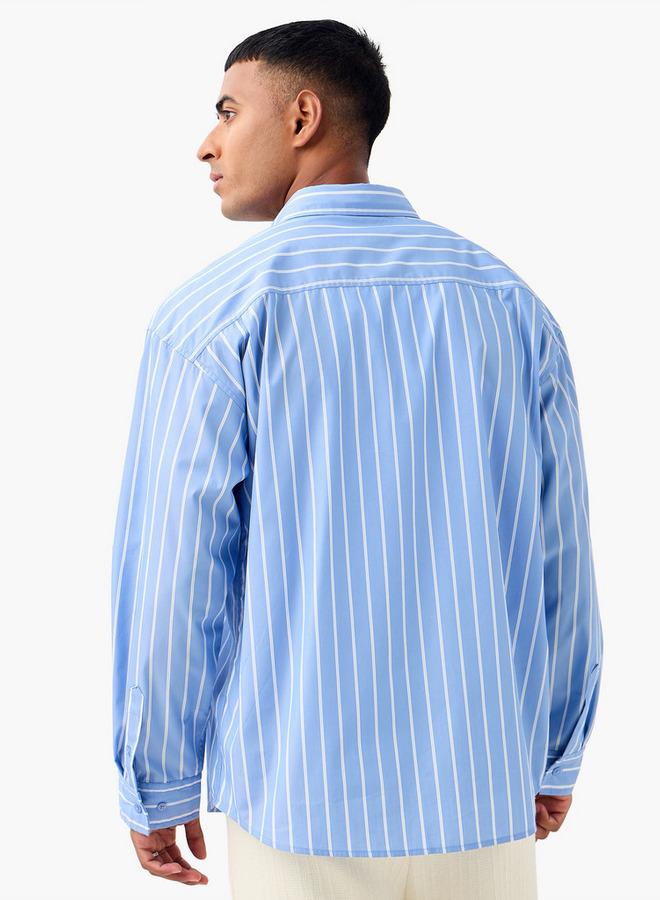 ايكونيك قميص مخطط كلاسيكي بقصة عادية وياقة - Image 3