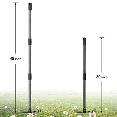 JAOTREL Hoe Garden Tool, 45 Inch Garden Hoe Long Handle for Weeding, Hoe Cultivator 2 in 1 Hand Garden Tools for Gardening Tools Planting - Image 2
