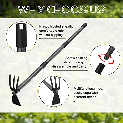 JAOTREL Hoe Garden Tool, 45 Inch Garden Hoe Long Handle for Weeding, Hoe Cultivator 2 in 1 Hand Garden Tools for Gardening Tools Planting - Image 4