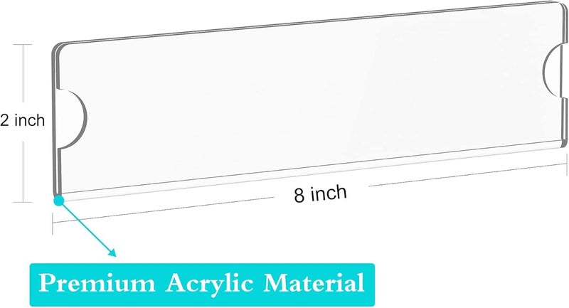 NEILL® Acrylic Wall Name Plate Holder, 2"x8" Inch, Pack of 3 Pcs, Clear/Transparent with Adhesive Tape, Name tag, Name Holder for Office, Home, Classroom, Hospital, Restaurant, Hotel, Shopping mall, Airports - Image 2