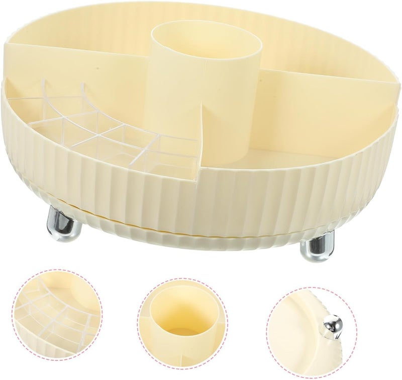 Seadra Vanity Tray, Resin Round Tray Decorative Catchall Organizer Storage Tray for Bathtub Accessories Toilet Tank Bedroom Dresser Cosmetics Jewelries Living Room Kitchen Counter-top - (pink) - Image 1