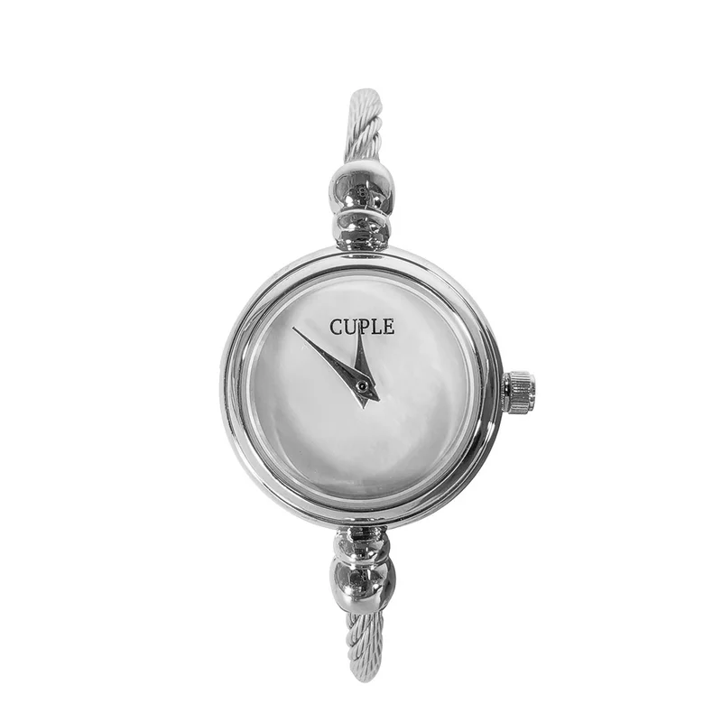 Cuple Womens Silver Dial Analog Bracelet Wrist Watch