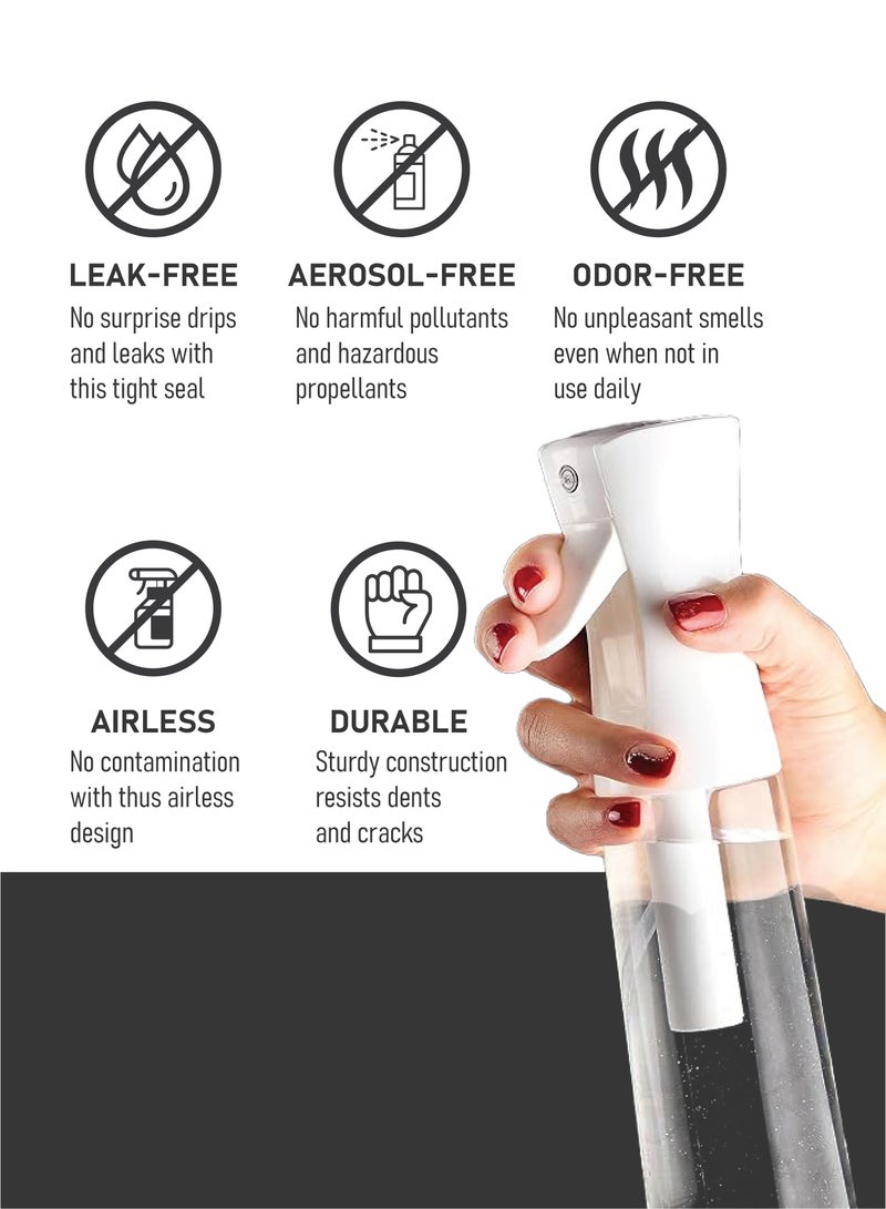 TRENZ Hair Spray Misting Bottle, 200ml Refillable Fine Mist Sprayer Bottle, Ultra Fine Continuous Water Mister For Salon, Gardening, Plants & Skin Care (Transparent) - Image 2