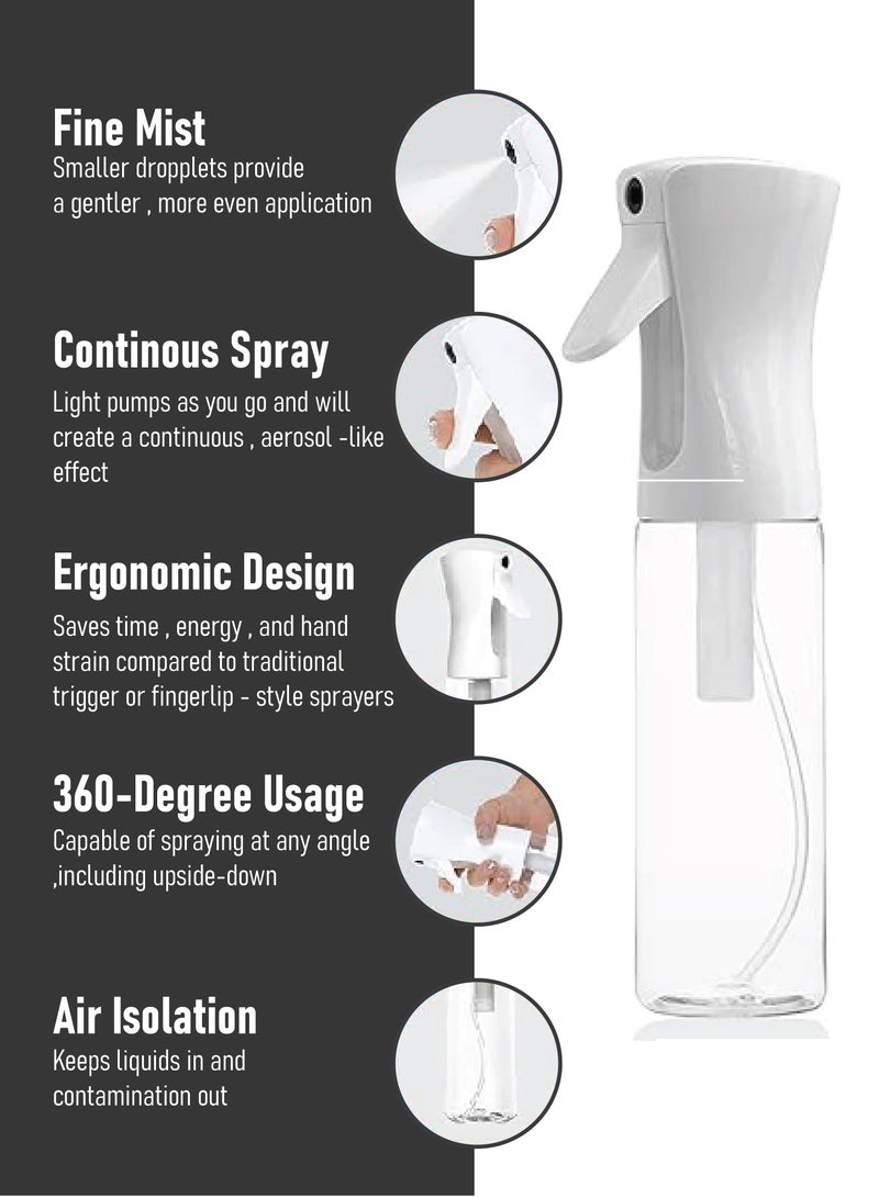 TRENZ Hair Spray Misting Bottle, 200ml Refillable Fine Mist Sprayer Bottle, Ultra Fine Continuous Water Mister For Salon, Gardening, Plants & Skin Care (Transparent) - Image 3