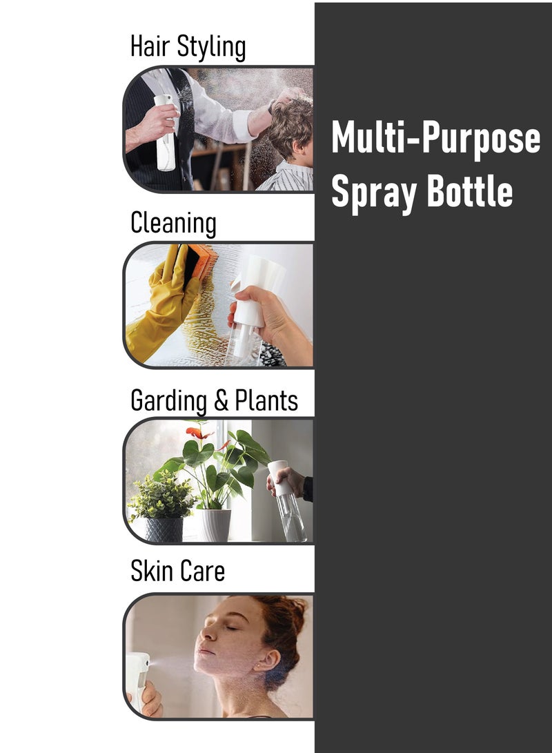 TRENZ Hair Spray Misting Bottle, 200ml Refillable Fine Mist Sprayer Bottle, Ultra Fine Continuous Water Mister For Salon, Gardening, Plants & Skin Care (Transparent) - Image 5