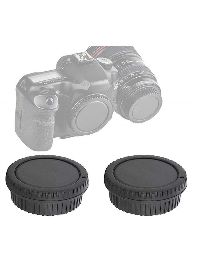 Fotasy (2 عبوات) غطاء عدسة خلفي فوتاسي لغطاء جسم الكاميرا لعدسات كاميرا كانون EOS DSLR، غطاء جسم عدسة كانون EF/EFS - Image 1