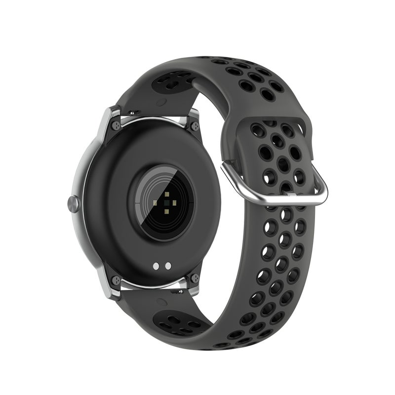 إيروريكس سوار ساعة شاومي هايلو سولار LS05 ثنائي اللون من السيليكون، المقاس: 22 مم (أسود فحمي) - Image 2