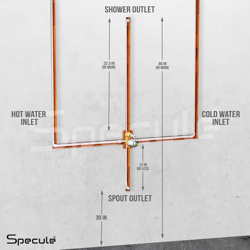 Specule Brass Concealed Body High Flow Diverter Full Set With Rainfall Shower Full Set for bathroom Multi flow Hand Shower and Bath Tub Spout Bathroom Shower Set Bathroom Shower System - Image 5