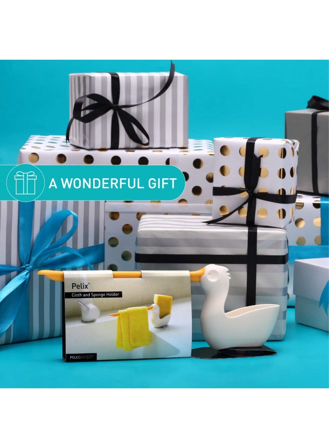 PELEG DESIGN Pelix Plastic Sponge and Cloth Holder for Kitchen Sink Caddy with Suction Cup, 2 in 1 Dish Kitchen Organizer and Decor, Fits All Dish Scrubber, Sponge and Kitchen Cloth Standard Size - Image 5