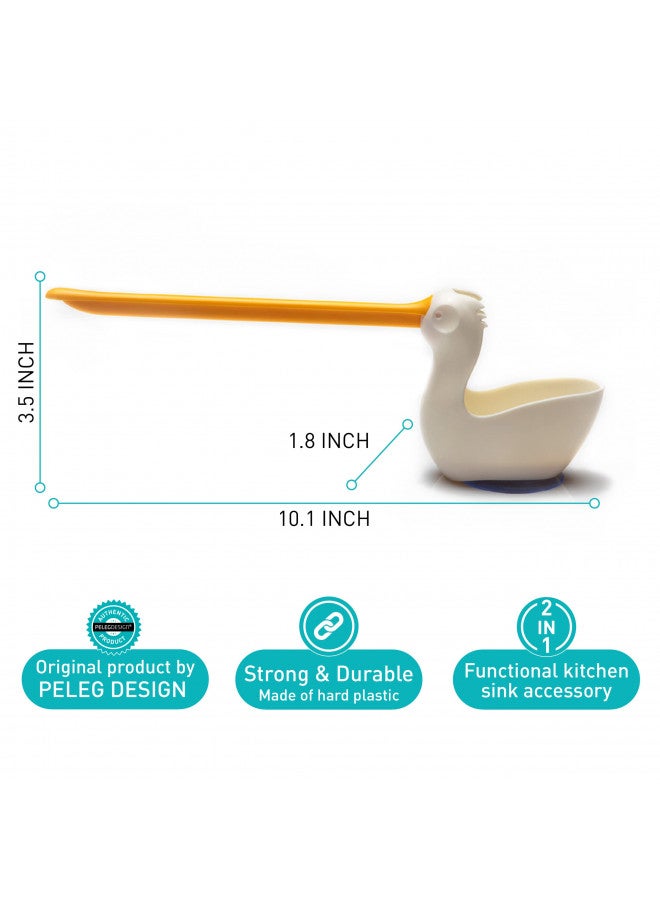 PELEG DESIGN Pelix Plastic Sponge and Cloth Holder for Kitchen Sink Caddy with Suction Cup, 2 in 1 Dish Kitchen Organizer and Decor, Fits All Dish Scrubber, Sponge and Kitchen Cloth Standard Size - Image 2