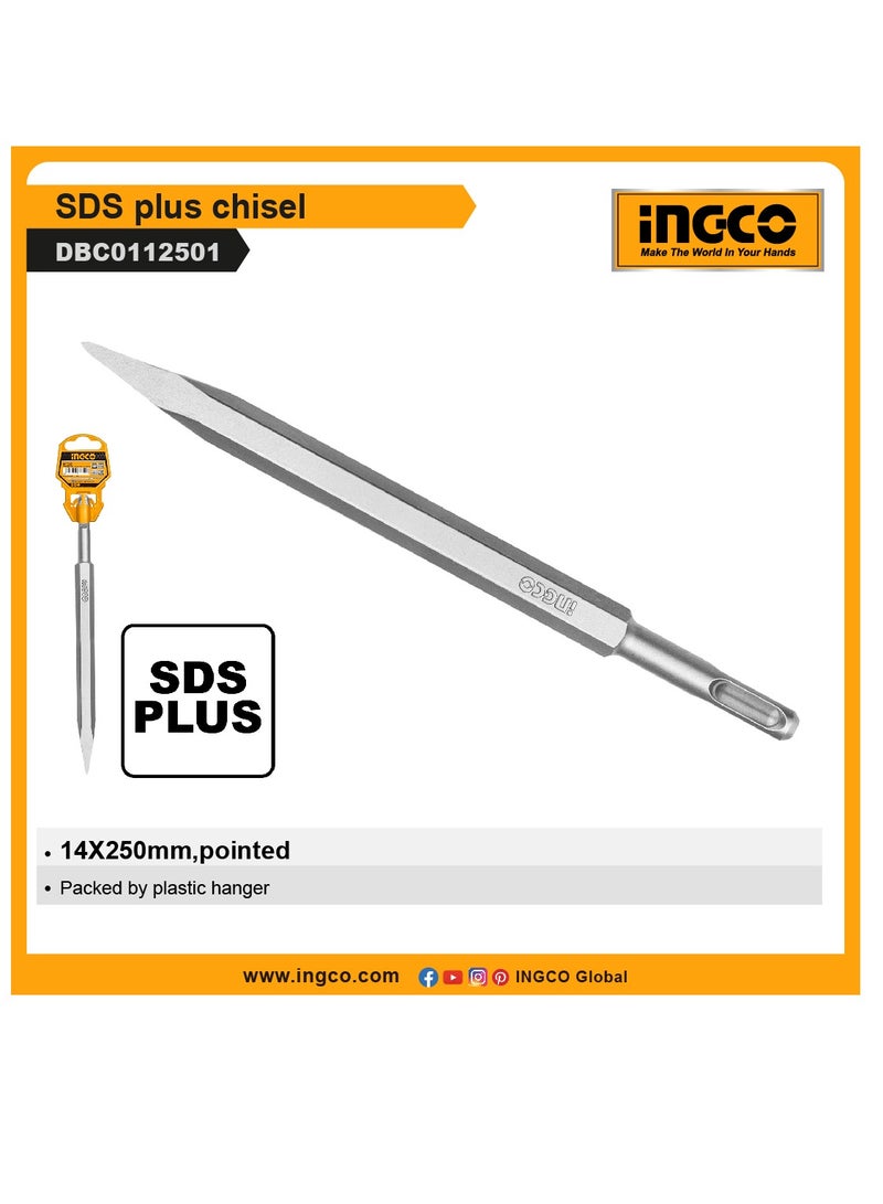 إنجكو مِعول إنجيكو SDS‑Plus مدبّب 14×250 مم – DBC0112501 للأعمال الخرسانية والحفر الثقيل - Image 4