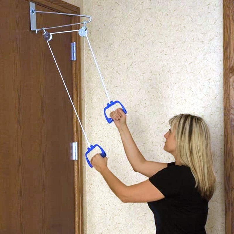 DMI Exercise Pulley Set for Physical Therapy helps Increase Mobility, White - Image 3