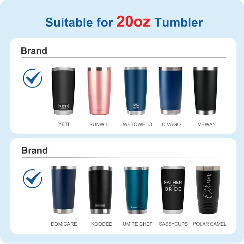Prurex 20oz Tumbler Lids,Replacement Lid for 20 oz Yeti Tumbler,SUNWILL and More,2 Pack Spill-proof Lids,Covers for 20 Ounce Tumbler,Cup (Black 2pack) - Image 5