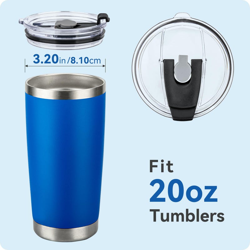 Prurex 20oz Tumbler Lids,Replacement Lid for 20 oz Yeti Tumbler,SUNWILL and More,2 Pack Spill-proof Lids,Covers for 20 Ounce Tumbler,Cup (Black 2pack) - Image 4