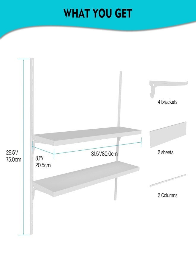 STORKING Garage Shelving Wall Shelf Garage Storage Rack Floating Shelves (1, 2 Tier) - Image 2