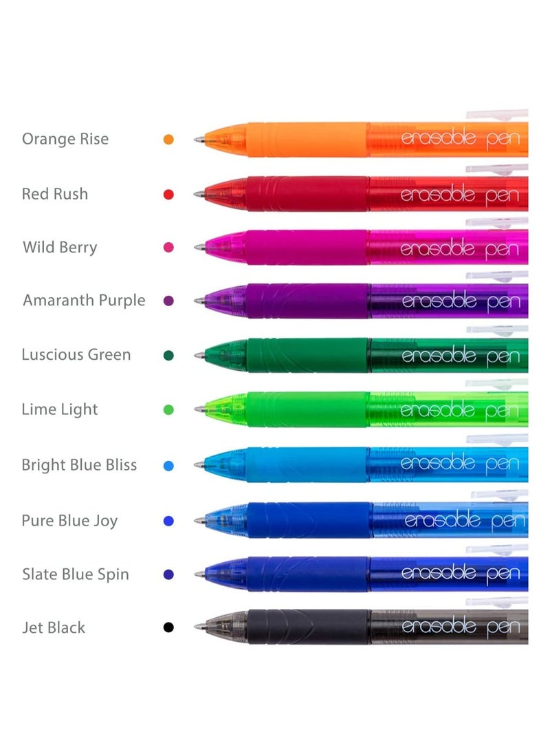 Excefore - Erasable Gel Pens 8 Colors Retractable Erasable Gel Pens Clicker Fine Point 0.7mm Make Mistakes Disappear Premium Comfort Grip for Drawing Writing Planner and School Supplies Crossword Puzzles - Image 1