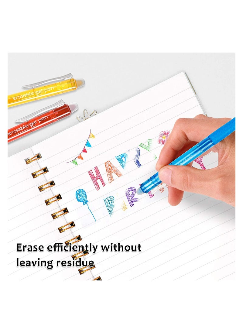 Excefore - Erasable Gel Pens 8 Colors Retractable Erasable Gel Pens Clicker Fine Point 0.7mm Make Mistakes Disappear Premium Comfort Grip for Drawing Writing Planner and School Supplies Crossword Puzzles - Image 1